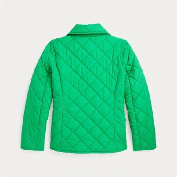 Polo Ralph Lauren Kid’s double breasted green button quilted barn coat jacket L - Picture 2 of 8